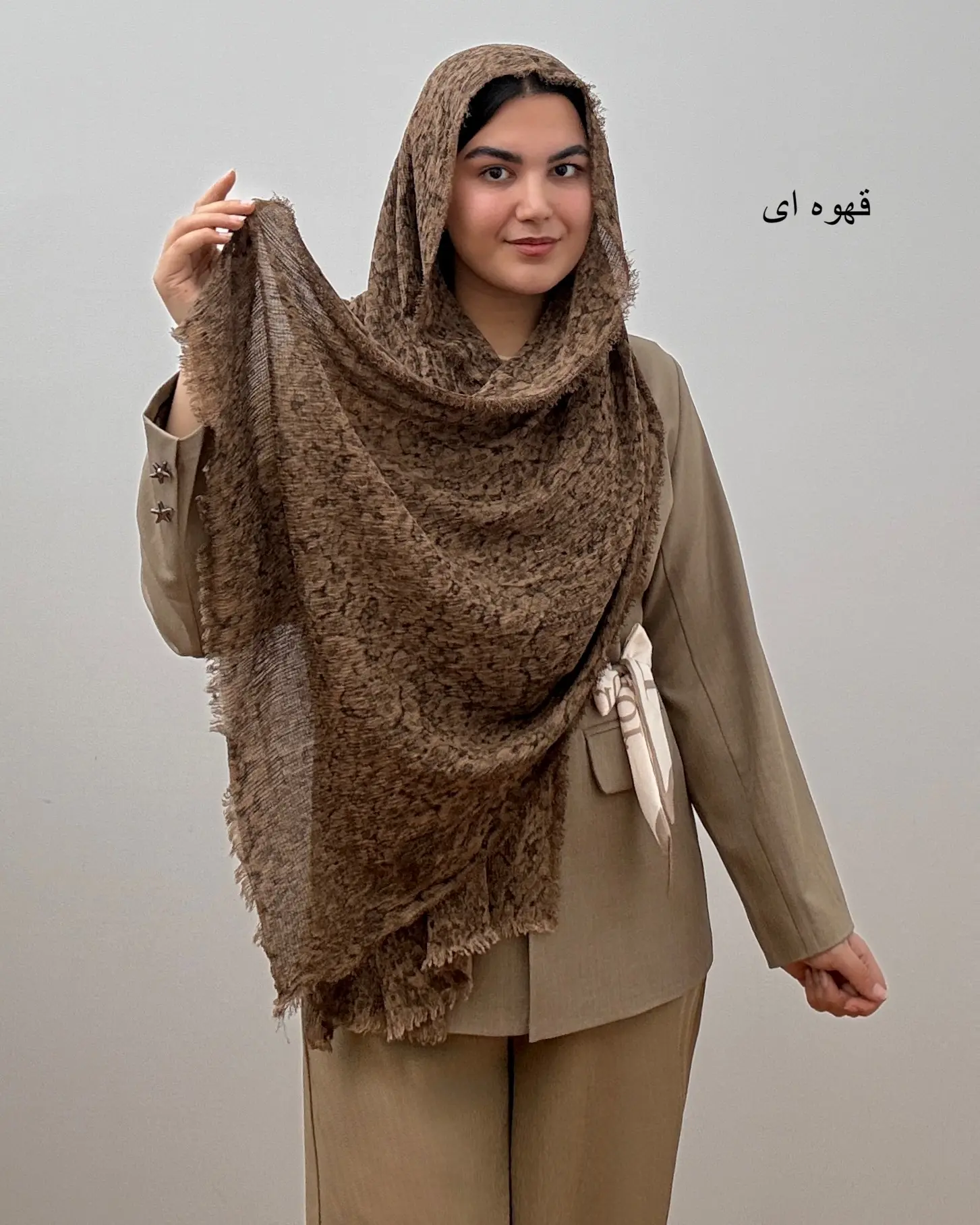 شال زنانه نخی مدل آبرنگی